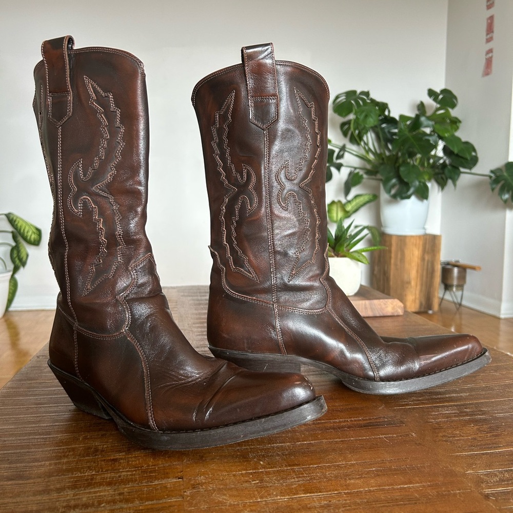 Classic Brown Western Cowboy Boots